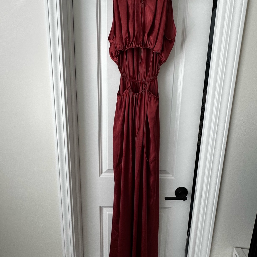 Lulu's Wine Red Maxi Dress